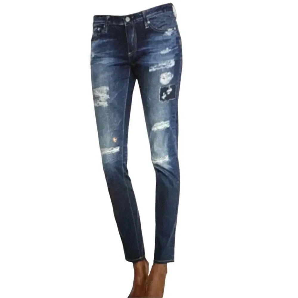 AG ADRIANO GOLDSCHMIED Women Digital Luxe Stilt Cigarette Leg Jeans Blue Size 26